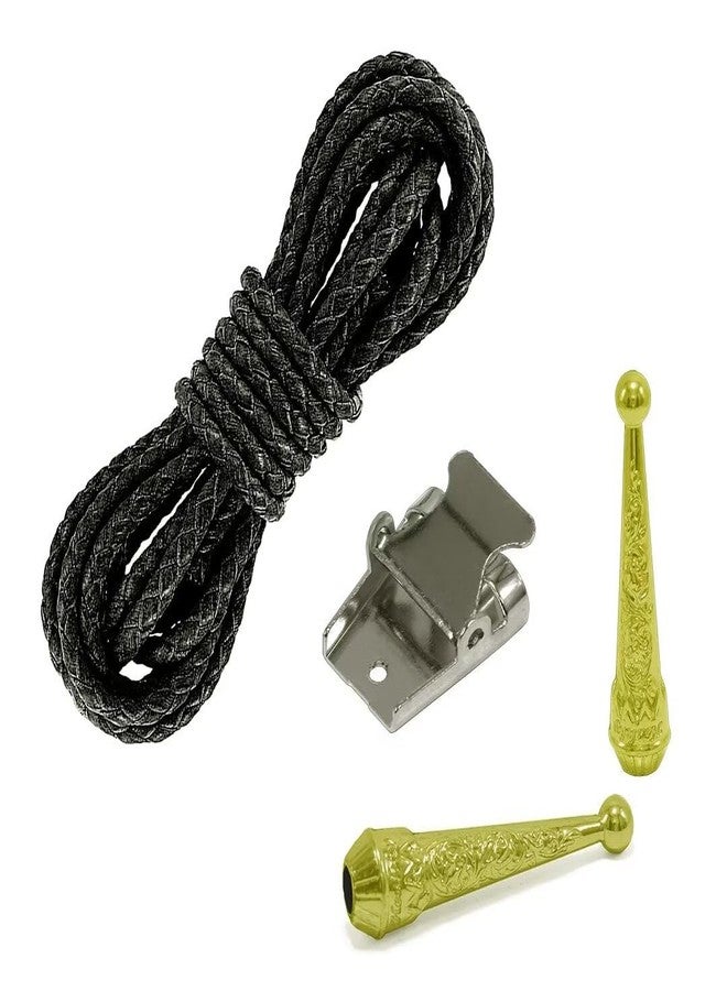 Moranse Bolo tie Clasp accessories With Two Pendants,Leather Rope And Metal Slide Clip Buckle (4pcs) - Image 1