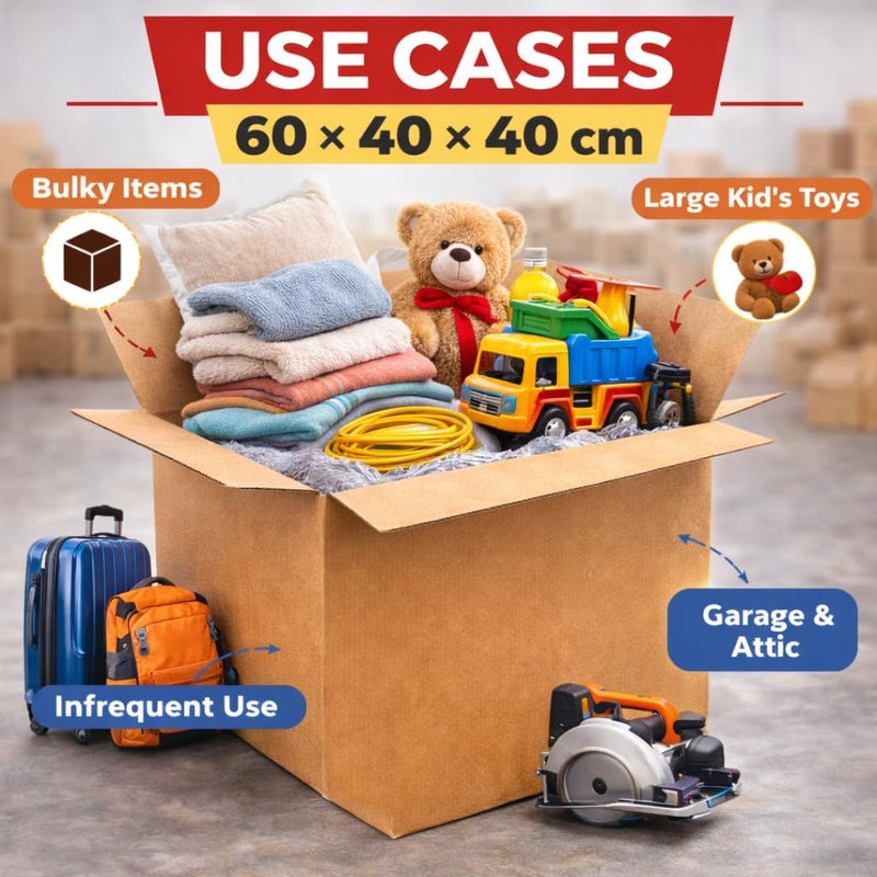 AL FAKHAMA 1 Pack 60×40×40 cm 5 Ply Heavy Duty Corrugated Cardboard Shipping Box - Image 4