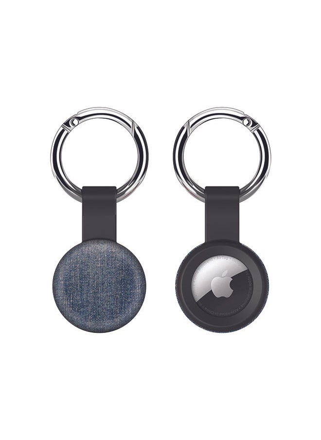 Stylizedd - Airtag Case Metal Key Ring with Tough Case for Apple Airtag cover - Dark Denim Print - Image 1