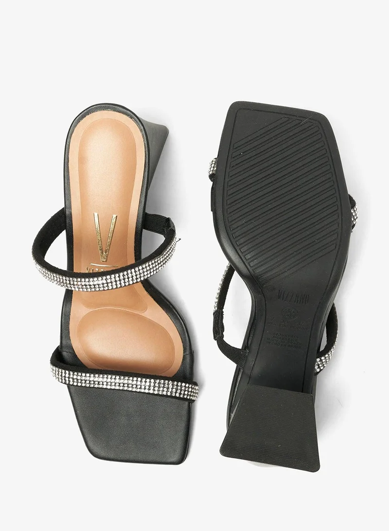 Vizzano Black Block Heel Sandals for Women – Stylish Ladies Heels Sandals for Everyday Wear for Women | Best Price UAE