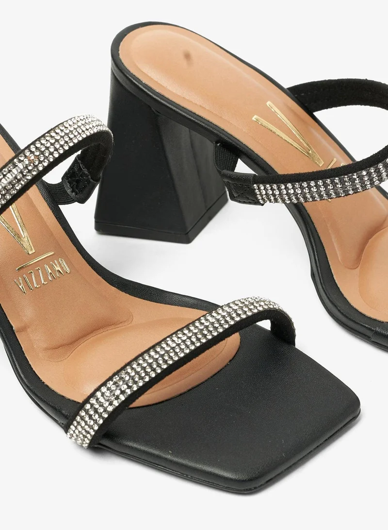Vizzano Black Block Heel Sandals for Women – Stylish Ladies Heels Sandals for Everyday Wear for Women | Best Price UAE