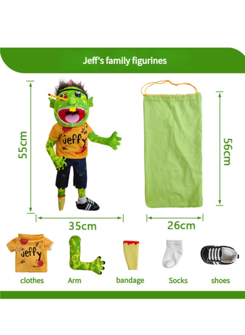 Jeffy Puppet - Funny Boys Zombie Jeffy Hand Puppet Plush Toy: Creative Interactive for Parties and Kids Performances