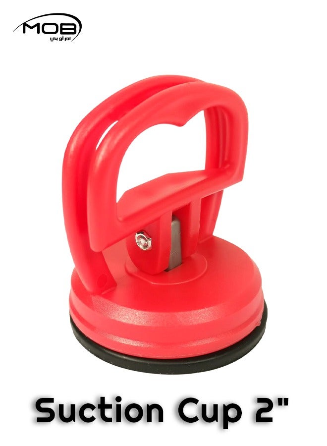 MOB 2" Glass Suction Cup Lifter Single Handle Vacuum Dent Puller Red Tile Steel Suction Cup 1 PCS - Image 1