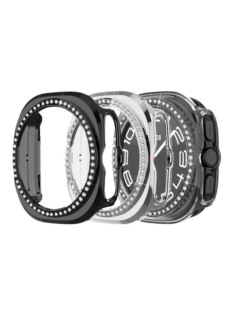 SYOSI Compatible with Galaxy Watch Ultra 47mm Screen Protector Case, Slim Protective Cover for Samsung Smartwatch, Crystal Bling Bumper Accessories with Bezel Face - Image 1