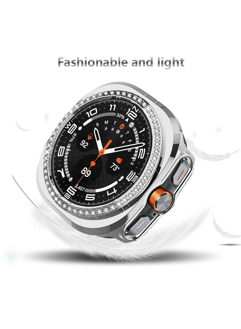 SYOSI Compatible with Galaxy Watch Ultra 47mm Screen Protector Case, Slim Protective Cover for Samsung Smartwatch, Crystal Bling Bumper Accessories with Bezel Face - Image 5