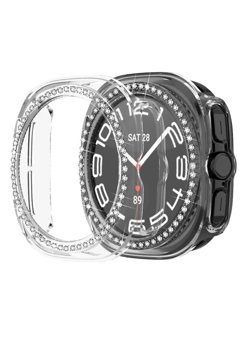 SYOSI Compatible with Galaxy Watch Ultra 47mm Screen Protector Case, Slim Protective Cover for Samsung Smartwatch, Crystal Bling Bumper Accessories with Bezel Face - Image 2
