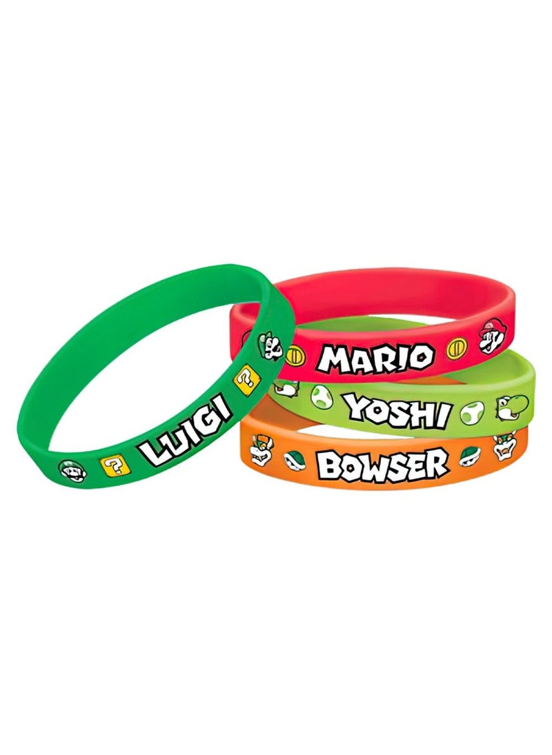 Super Mario Bracelets Silicone Multicolor 20cm 6-Pack
