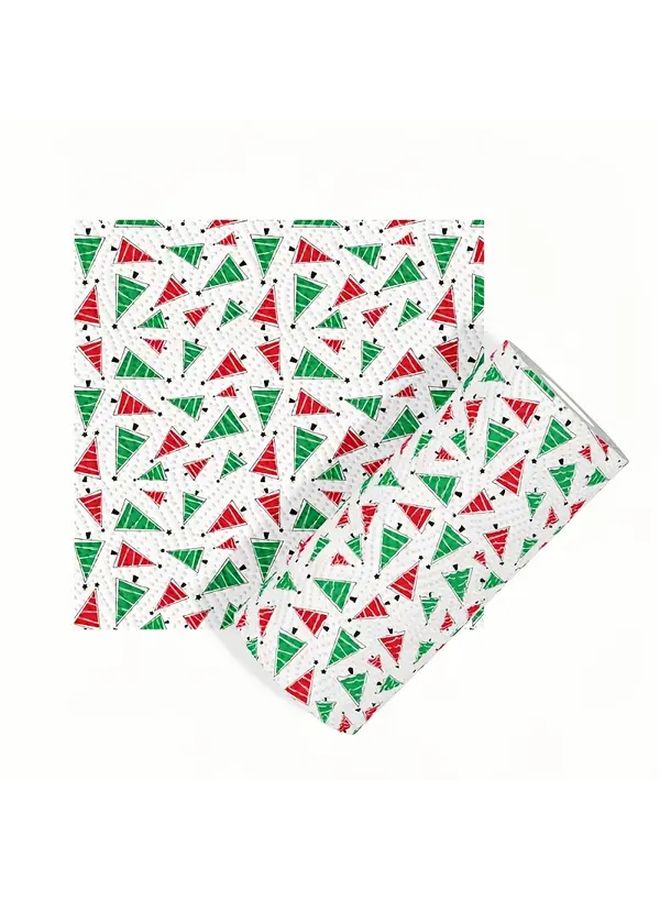 Christmas Tree Design 3 Ply Kitchen Paper Rolls Disposable Wet Dry Cleaning Cloths Holiday Gift - Image 1
