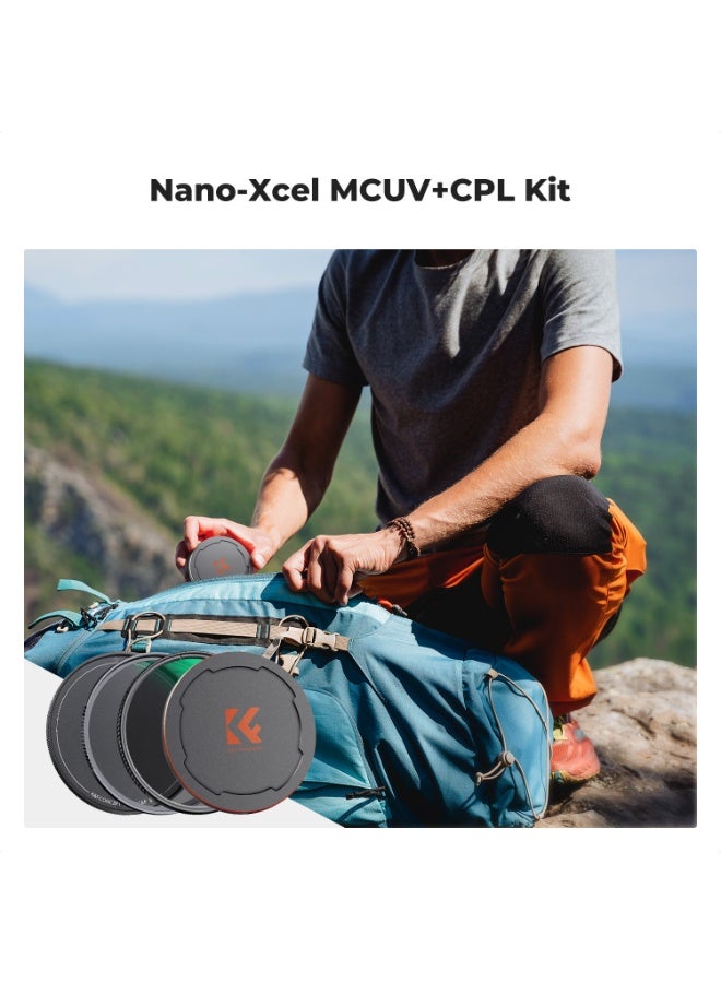 K&F Concept Nano-X Series MCUV & CPL Filter Kit (77mm) with Caps & Bag - Image 3