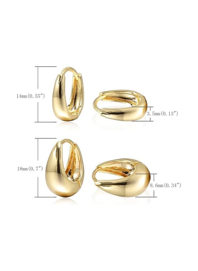 Fayrouz Jewellery Fayrouz Jewelry Hoop Earrings for Women, 2 Pair 18K Gold Plated Lightweight Hypoallergenic Hoop Earrings for Girls Earrings Suitable for All Occasions  - Image 2