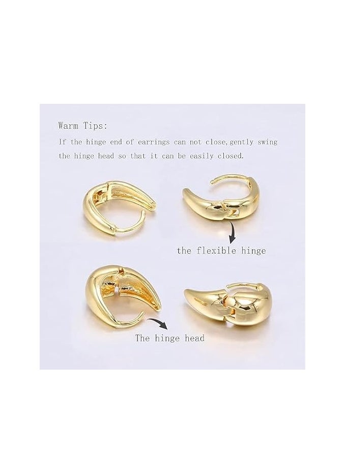 Fayrouz Jewellery Fayrouz Jewelry Hoop Earrings for Women, 2 Pair 18K Gold Plated Lightweight Hypoallergenic Hoop Earrings for Girls Earrings Suitable for All Occasions  - Image 3