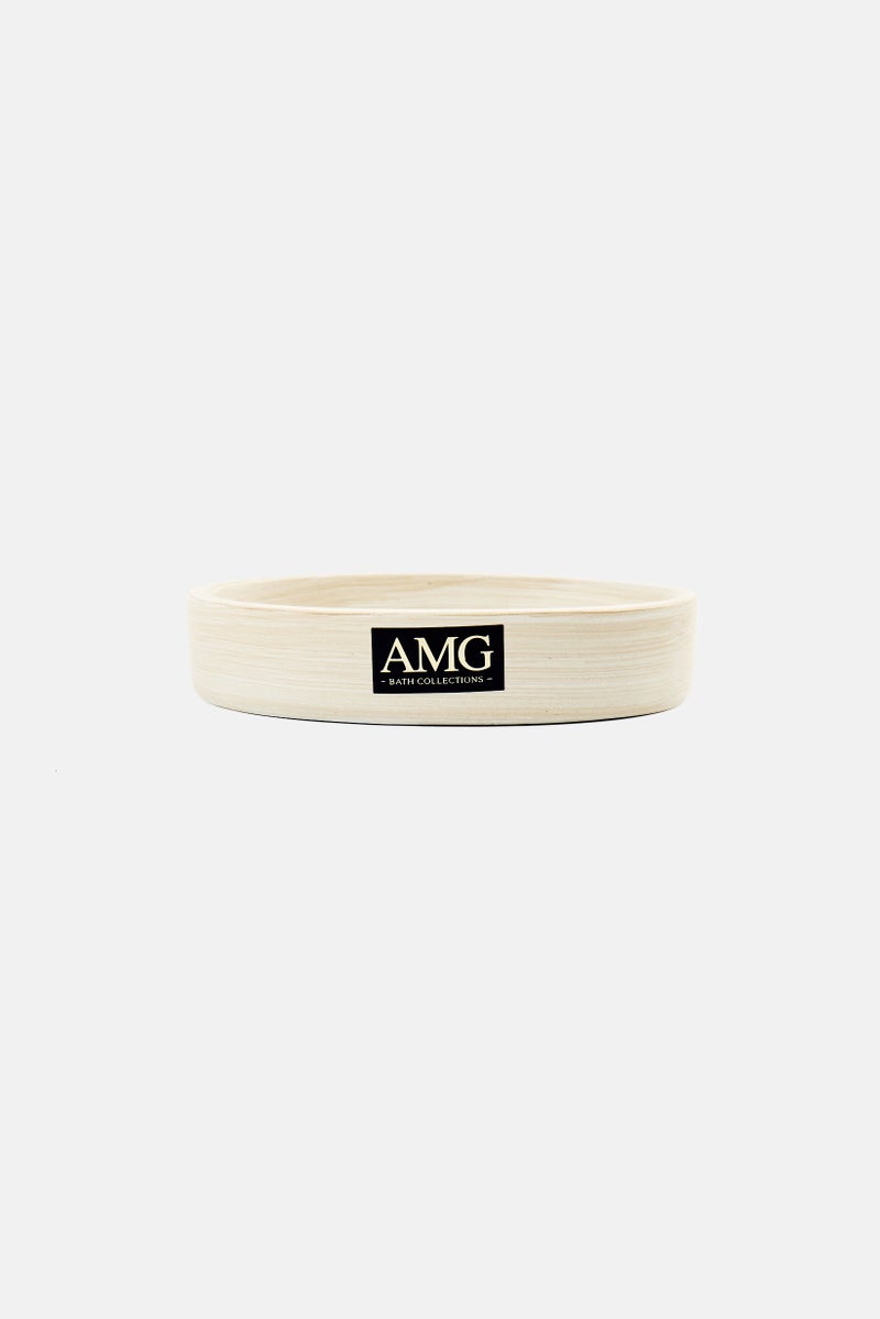 AMG Ceramic Dotted Lattice Soap Dish, Beige - Image 1