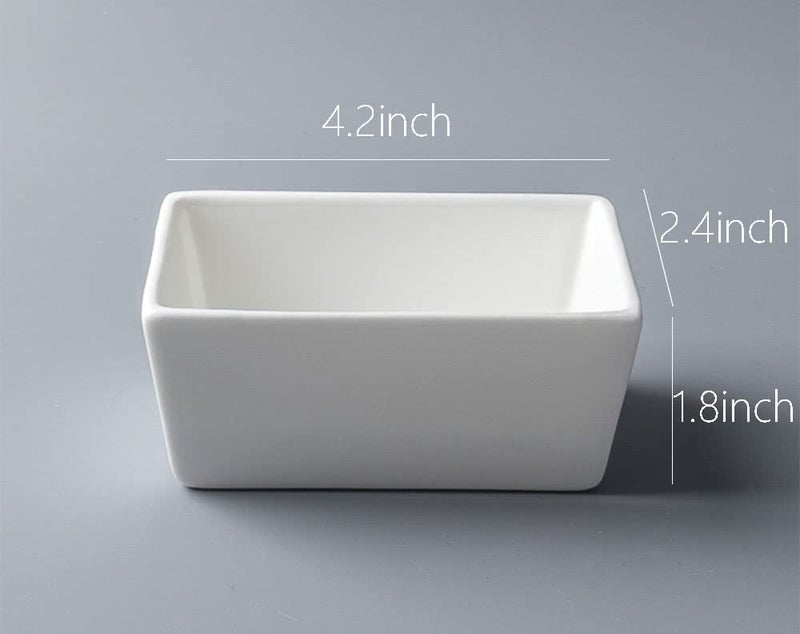 123Arts 2pcs White Ceramic Sugar Packet Holders Tea Bag Bowls - Image 2