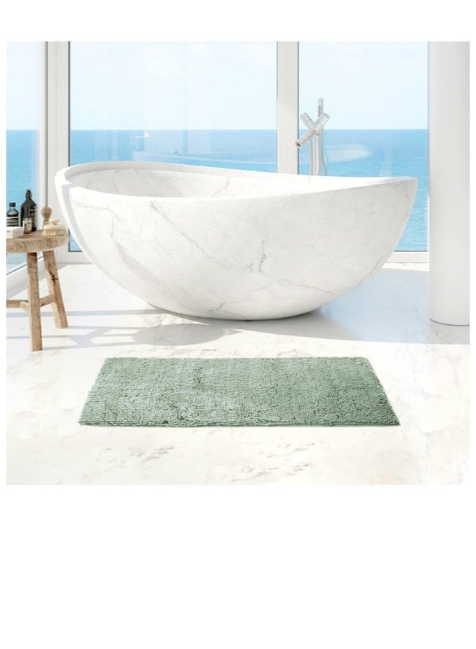 Luxury Bath Rug, 50 x 80cm, Ultra Soft and Absorbent Microfiber Bath Rugs, Non-Slip Plush Bath Rug, Machine Washable to Dry (Grey) - Image 1