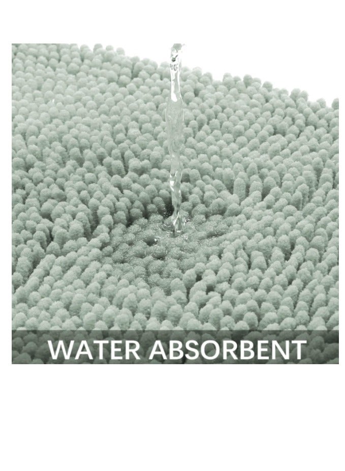 Luxury Bath Rug, 50 x 80cm, Ultra Soft and Absorbent Microfiber Bath Rugs, Non-Slip Plush Bath Rug, Machine Washable to Dry (Grey) - Image 3