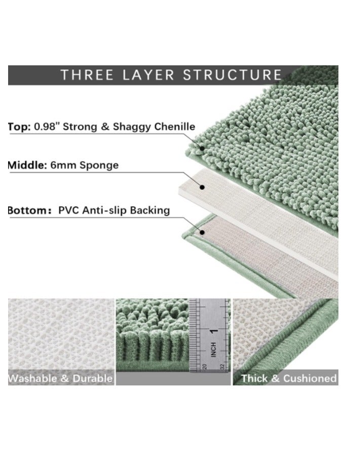 Luxury Bath Rug, 50 x 80cm, Ultra Soft and Absorbent Microfiber Bath Rugs, Non-Slip Plush Bath Rug, Machine Washable to Dry (Grey) - Image 4