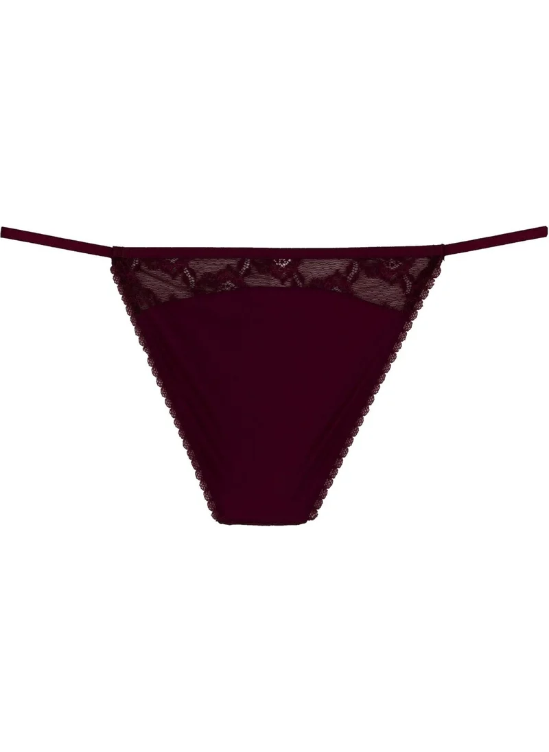 Magic Form 724 Women's Size Adjustable Lace Panties-Burgundy