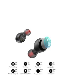 TOZO TOZO T6 (Classic Edition) True Wireless Earbuds Bluetooth 5.3 Headphones Touch Control with Wireless Charging Case IPX8 Waterproof Stereo Earphones in-Ear Built-in Mic Headset Premium Deep Bass Black  - Image 4