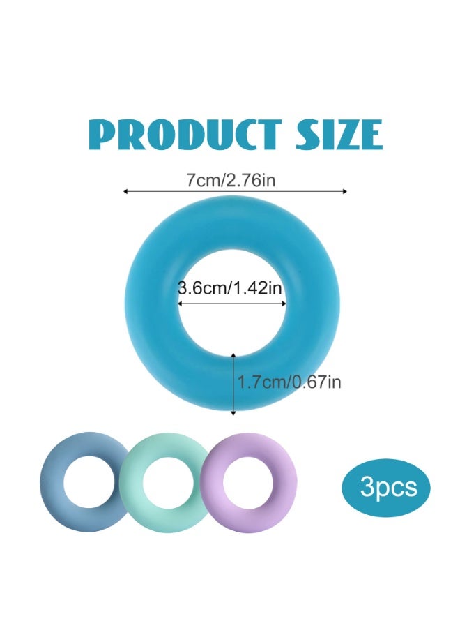 هيدفانا 3 قطع مدرب قوة القبضة غراء سيليكون، غراء سيليكون، مقوي يدوي لتدريب العضلات لرياضة تسلق الصخور وزيادة القوة، أزرق وأخضر وبنفسجي. - Image 2