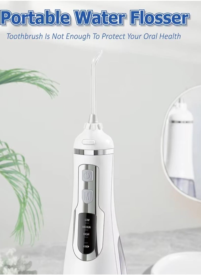 NIKITA.VIVI 200ml Tank Cordless Water Flosser 3 Modes Dental Oral Irrigator Portable and Rechargeable IPX7 Waterproof Water Flossing for Teeth Cleaning Electric Dental Water Flosser Teeth Cleaner white  - Image 2