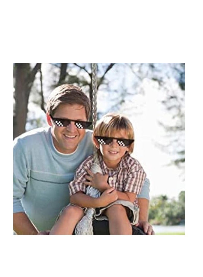 ORiTi Pixelated Mosaic Shatterproof PC Lens Lightweight, Anti-Skid Rubber UV Protection Sunglasses, Black, 3 Pieces - Image 3