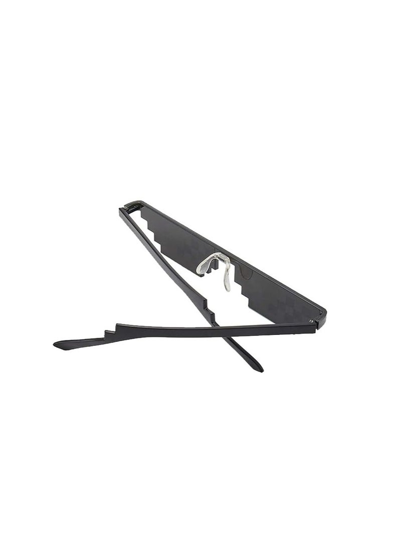 ORiTi Pixelated Mosaic Shatterproof PC Lens Lightweight, Anti-Skid Rubber UV Protection Sunglasses, Black, 3 Pieces - Image 5