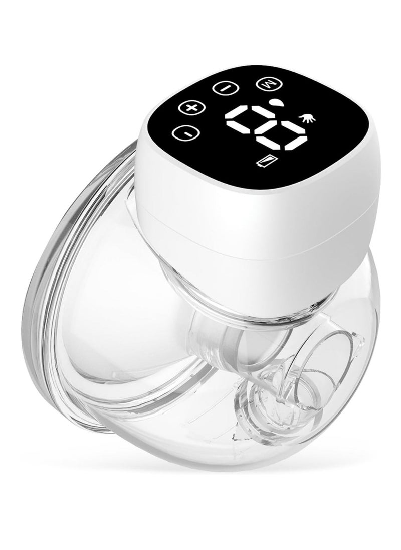 Upgraded Hands Free Breast Pump, Portable, Longer Battery Life, 3 Modes  9 Levels, Low Noise, 24mm , LED Display - 1 Pack White - Image 1