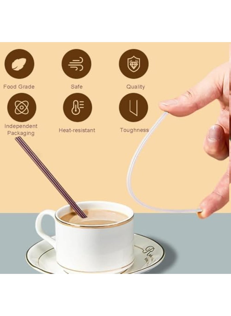 SYOSI Three Hole Coffee Stirrers Sticks Individually Wrapped – 2 in 1 Disposable Plastic Coffee Straws for Coffee, Milk Tea, Party Drinking Supplies, 9 Inches (Brown) - Image 3