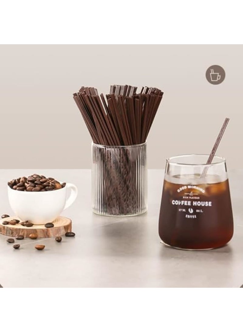SYOSI Three Hole Coffee Stirrers Sticks Individually Wrapped – 2 in 1 Disposable Plastic Coffee Straws for Coffee, Milk Tea, Party Drinking Supplies, 9 Inches (Brown) - Image 2