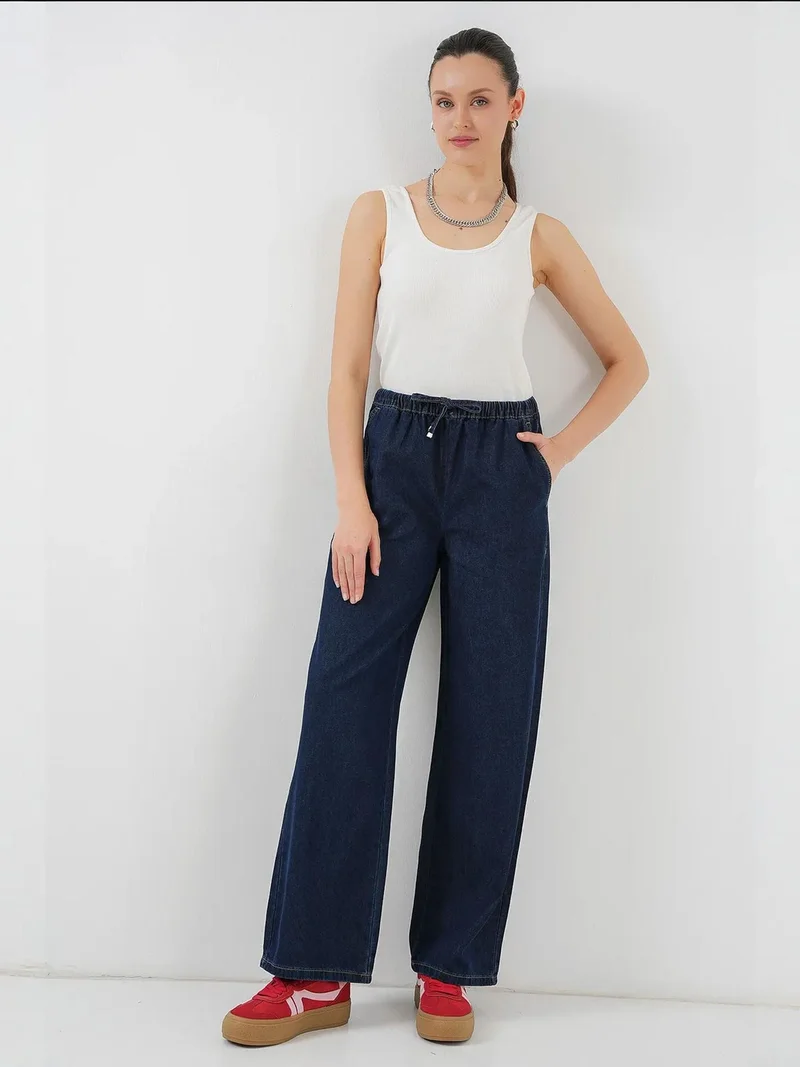 BDART Comfort Wide Leg Denim Jeans with Drawstring