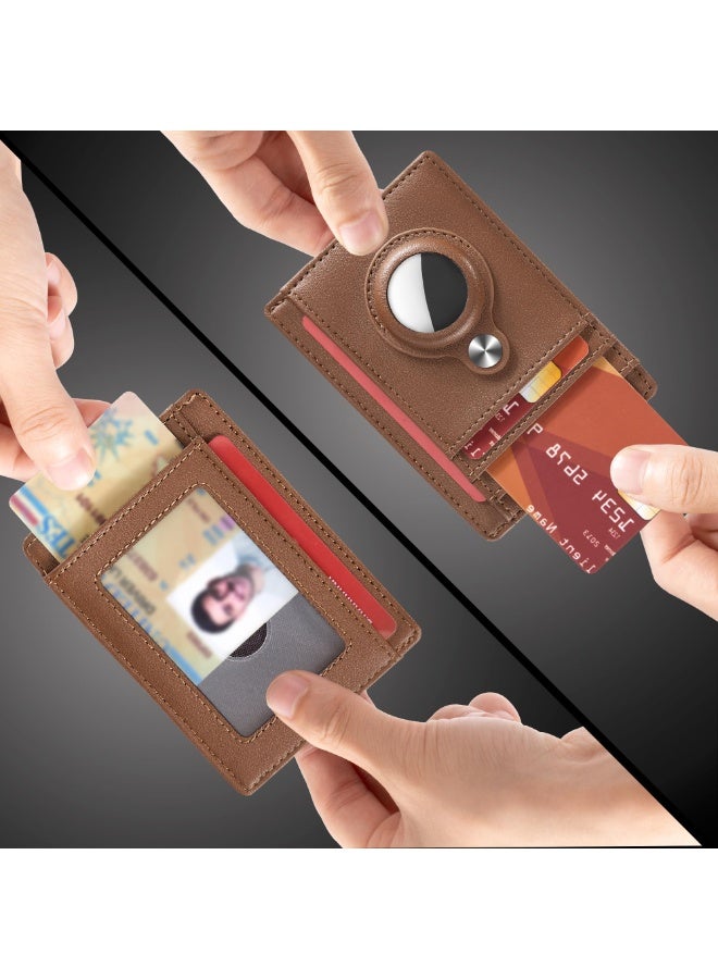 KISSUN Slim Minimalist Front Pocket Wallet with Built-in Case Holder for AirTag - Image 2