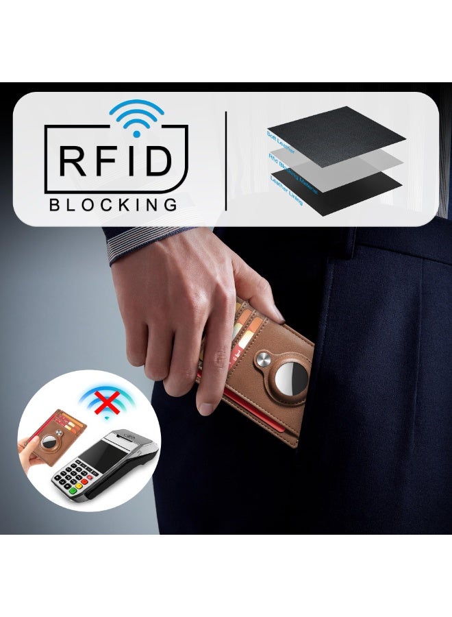 KISSUN Slim Minimalist Front Pocket Wallet with Built-in Case Holder for AirTag - Image 4