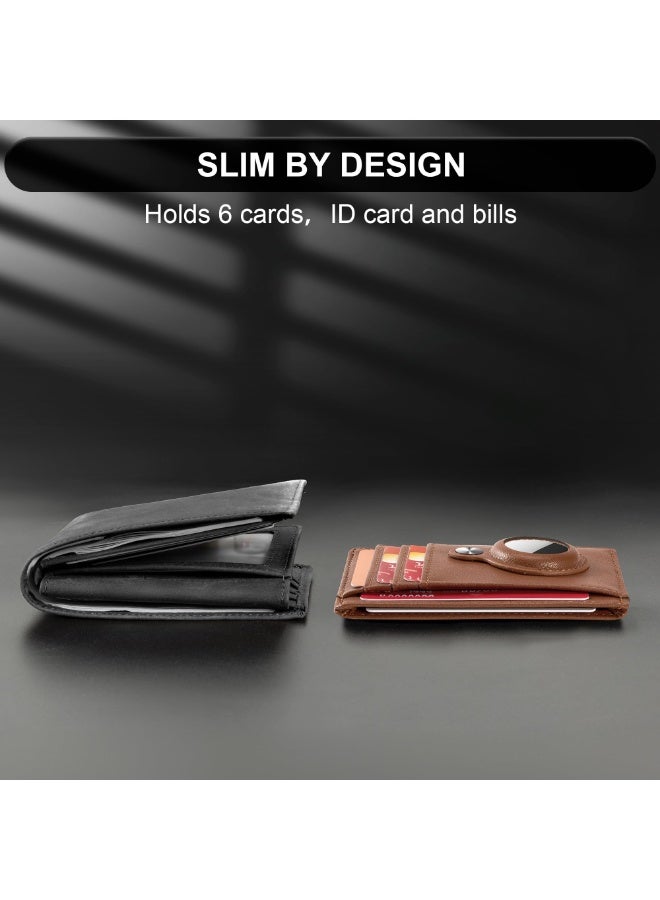 KISSUN Slim Minimalist Front Pocket Wallet with Built-in Case Holder for AirTag - Image 5