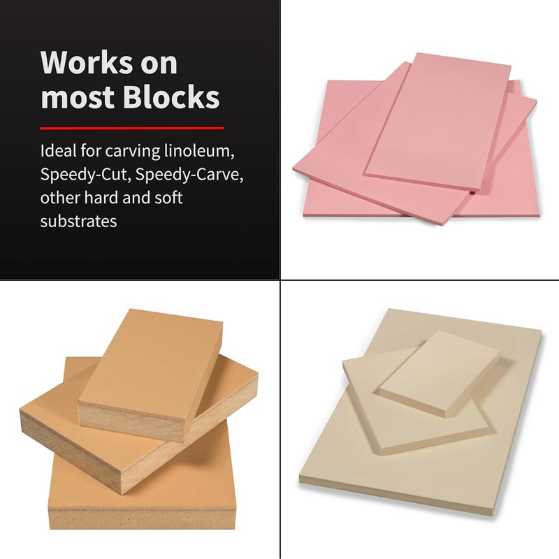 Speedball Linoleum Cutter Kit Assortment #1 - Complete Set of Linocut Carving Tools with 5 Blades for Block Printing - Image 4