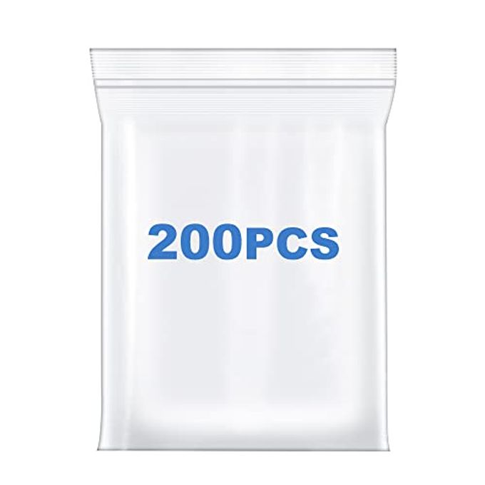 Somoga 200 PCS 1" x 1" Thick 4 Mil Small Clear Zip Poly Bags Plastic Reclosable Zip Seal Lock Bags Heavy-Duty Necklace Ring Coin Beads Jewelry Pill Zipper Bag