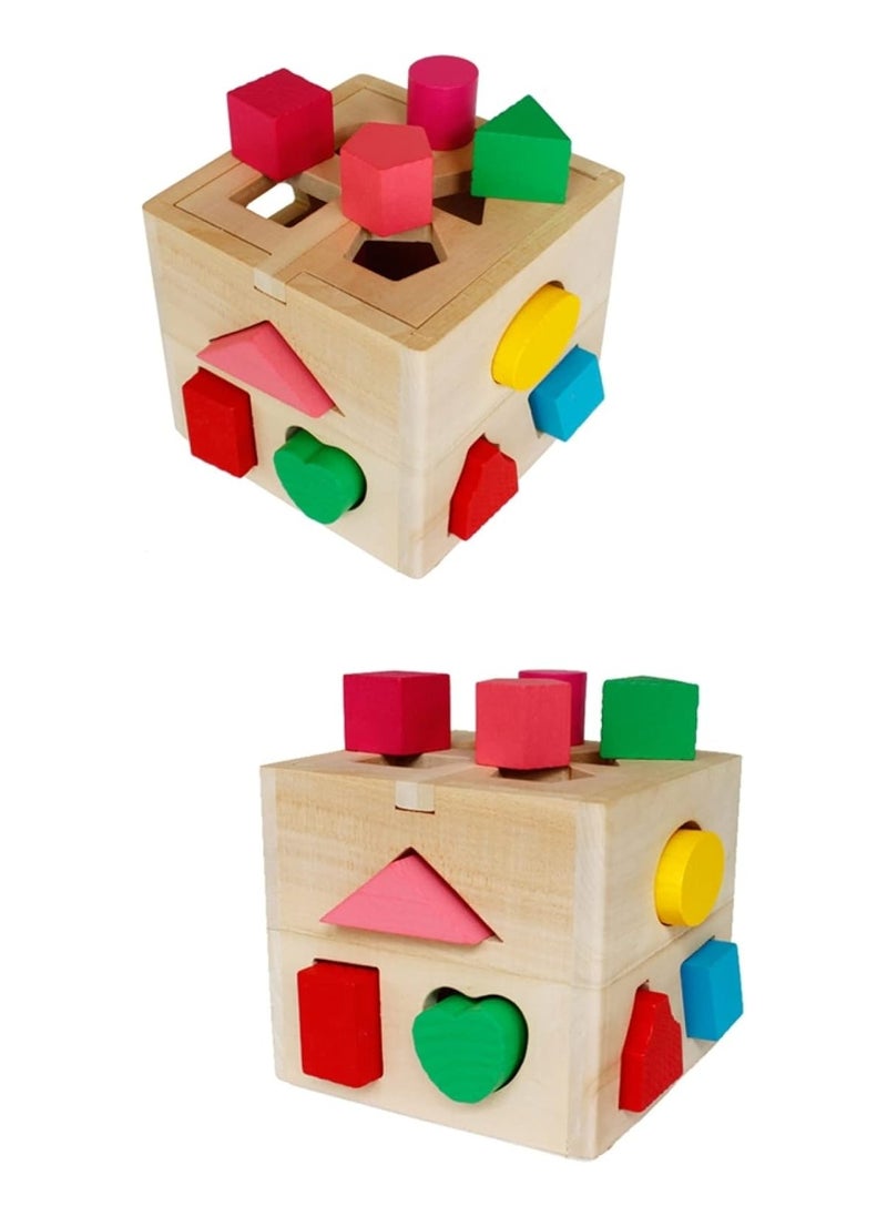 BLOOMING TIME - Wooden Geometry Toy, Children's Sorting Cube, Educational Toy, Sorting Toy - Image 1