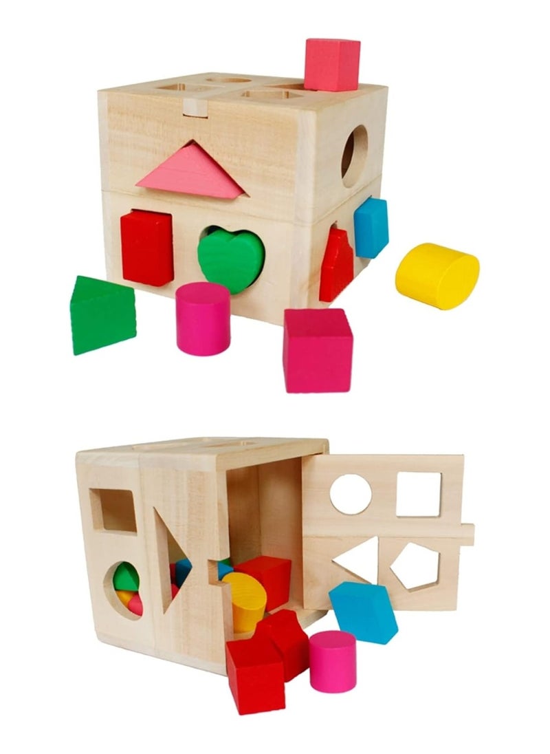 BLOOMING TIME - Wooden Geometry Toy, Children's Sorting Cube, Educational Toy, Sorting Toy - Image 1