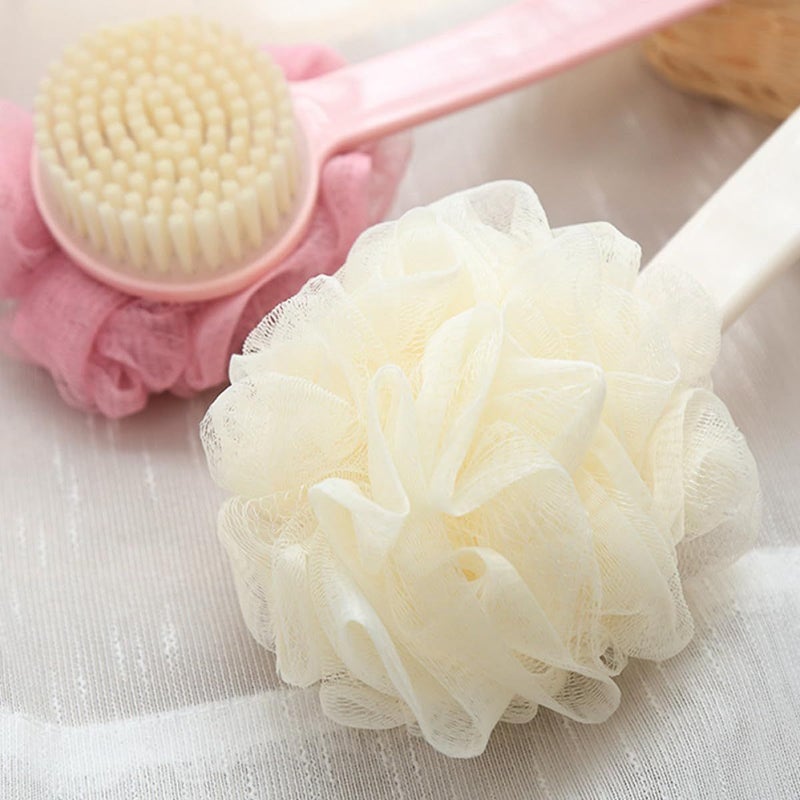 Long Handle Back Scrubber Bath Brushes Dual Color Pink Beige for Adult Exfoliating - Image 4
