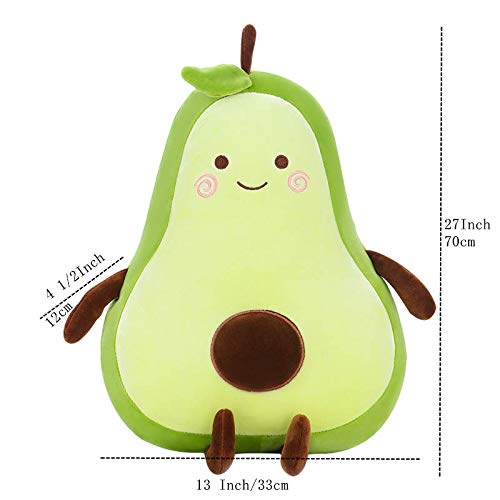 XICHEN 27 Inch Green Large Simulation Avocado Plush Toy Doll Sleeping Pillow  Holiday Warm Gift Plush Toy Seated - Image 5