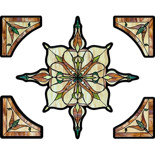 ADD.HERES ADDHERES Window Stickers Stained Glass Window Privacy Film UV Blocking Static Cling for Home Kitchen Office Bathroom Amber Starry Light 1181 X 1575 - Image 3