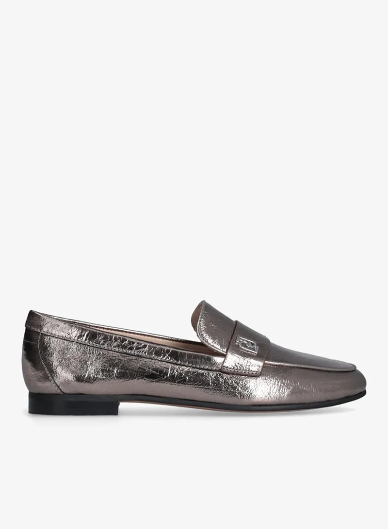 ليو جو حذاء لوفر جلدي معدني