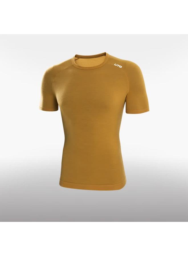 Uto Merino Wool Cloud Soft Men's Quick-dry Short Sleeve T-shirt Ginger Yellow L - Image 1