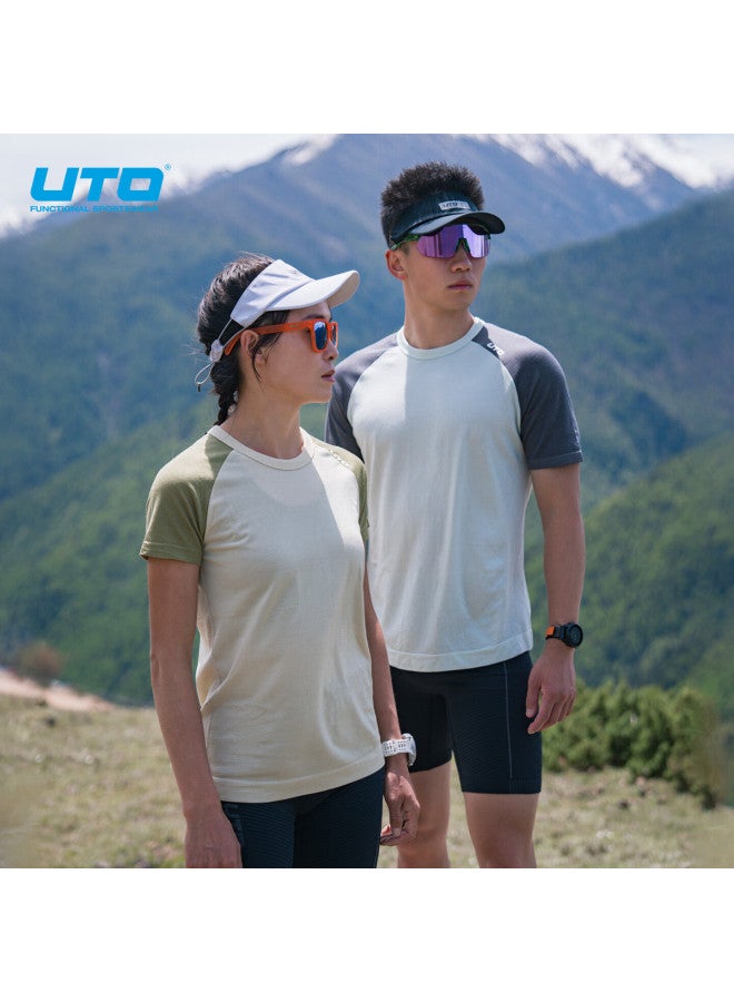 Uto Merino Wool Cloud Soft Men's Quick-dry Short Sleeve T-shirt Ginger Yellow L - Image 2