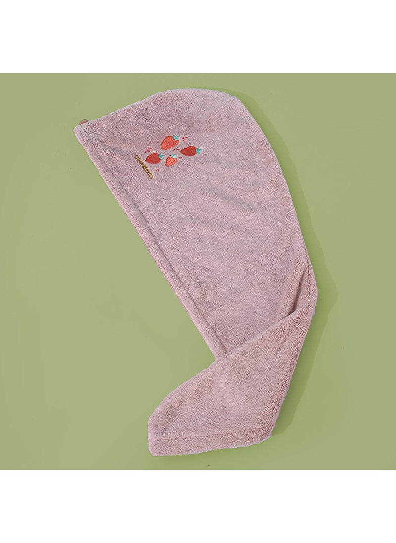 Generic - Thickened Coral Fleece Hair Towel Cap Winter Home Use Absorbent Triangle Hat Hair Drying Cap 0415-Lotus Root Starch - Image 1