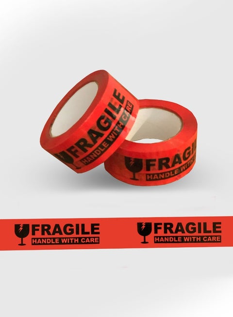 Fragile Tape 2Pack 200m Heavy Duty provides both sealing and fragile sticker