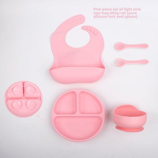 Kids Silicone Feeding Set Bowl Fork Spoon BibPink-Smiley Dinner Plate Pure Silicone Five-piece DM-105-20 Pink-Smiley Dinner Plate Pure Silicone Five-piece DM-105-20 - pzsku/ZCBA031725C5407BFA4CFZ/45/1746218230/84d08e6d-9609-4566-9fc6-bf47d62c7e95