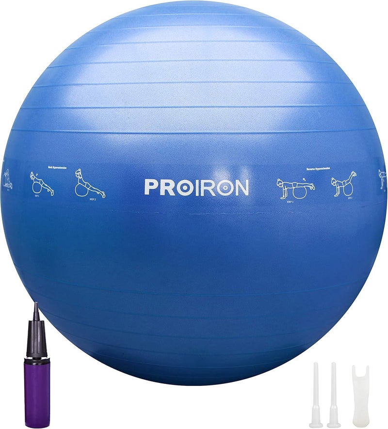 PROIRON Yoga Ball Anti-Burst Exercise Ball Chair with Quick Pump Slip Resistant Gym Ball Supports 500KG Balance Ball for Pilates Yoga Birthing Pregnancy Stability Gym Workout Training - Image 1
