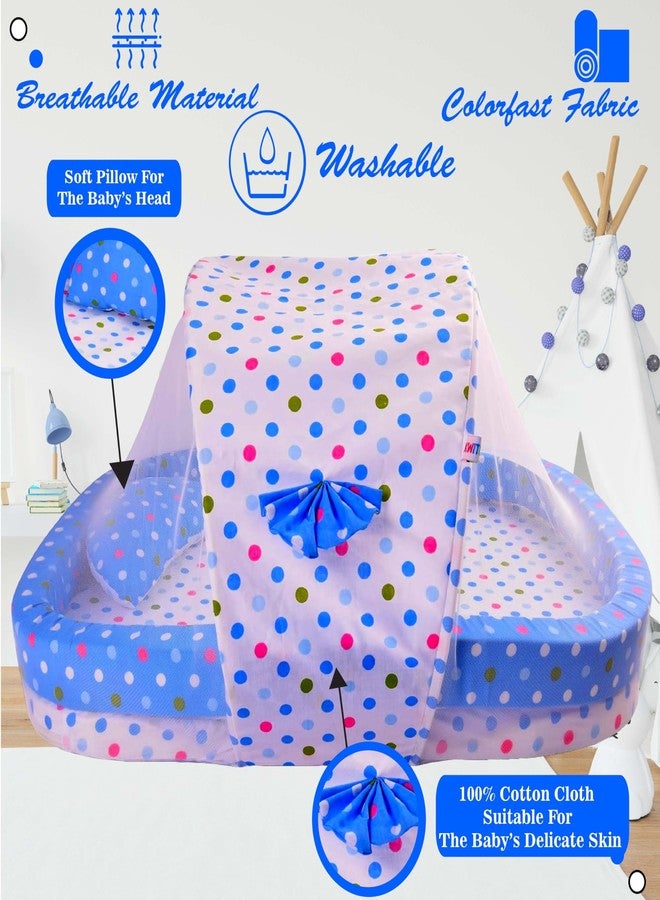 Kwitchy طقم مفروشات أطفال من كويتشي، مصنوع من القطن، مزود بناموسية وواقي للسرير (من 0 إلى 12 شهرًا، أزرق) - Image 4