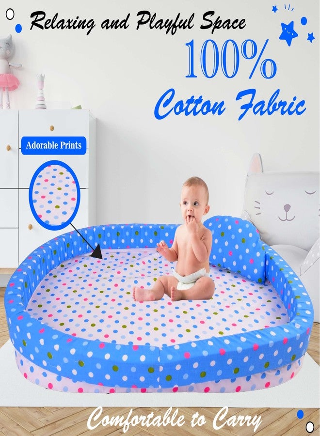 Kwitchy طقم مفروشات أطفال من كويتشي، مصنوع من القطن، مزود بناموسية وواقي للسرير (من 0 إلى 12 شهرًا، أزرق) - Image 3