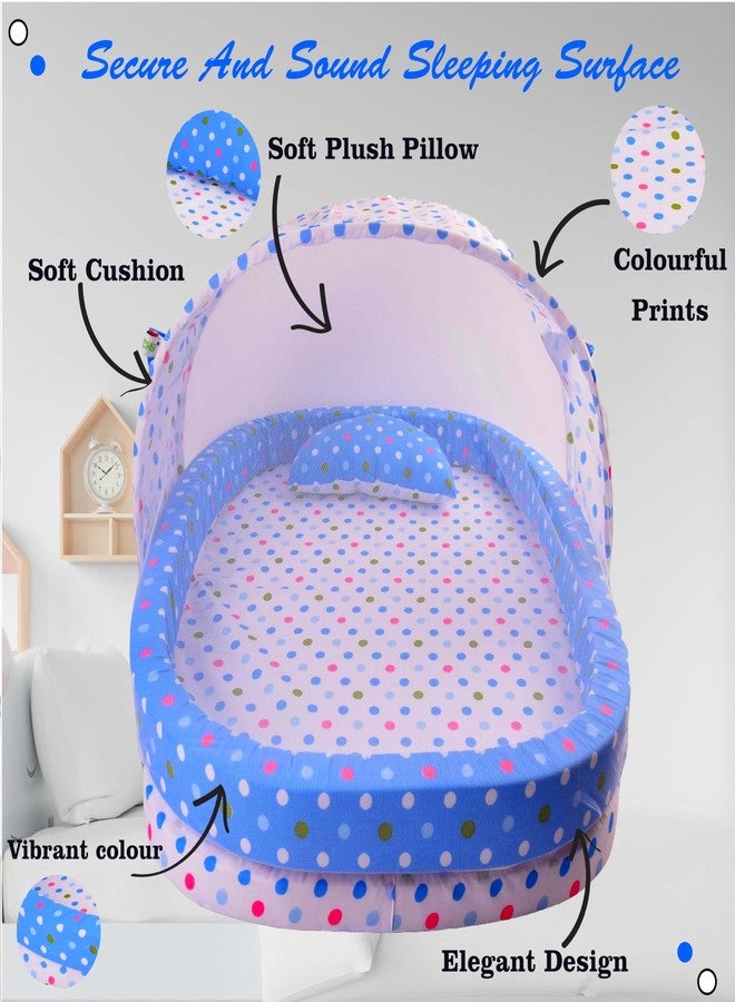 Kwitchy طقم مفروشات أطفال من كويتشي، مصنوع من القطن، مزود بناموسية وواقي للسرير (من 0 إلى 12 شهرًا، أزرق) - Image 5